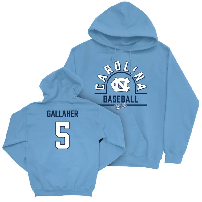 Hoodies For College Teams-UNC Baseball Carolina Blue Classic Hoodie  - Gavin Gallaher